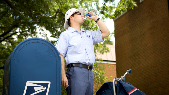 USPS wants employees to stay hydrated, one of several tips the organization is offering to avoid heat-related illnesses during the summer.
