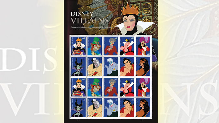 The characters featured on the Disney Villains stamp sheet were brought to life through Walt Disney Studios’ famed Ink & Paint Department.