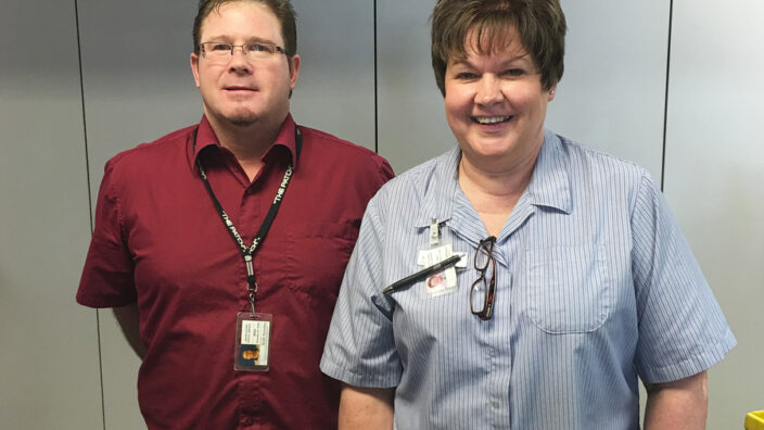 Phillipsburg, KS, Customer Services Supervisor Scott Novotny and Retail Associate Linda Dettmer