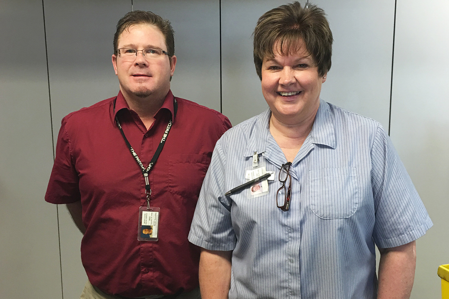Phillipsburg, KS, Customer Services Supervisor Scott Novotny and Retail Associate Linda Dettmer