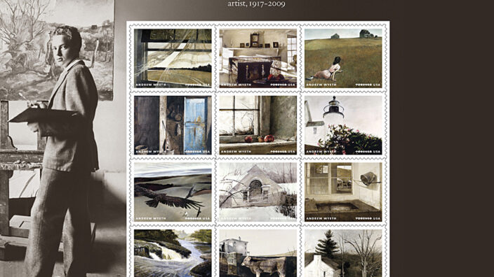 Andrew Wyeth stamp sheet