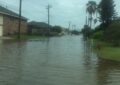 Flooded residential street