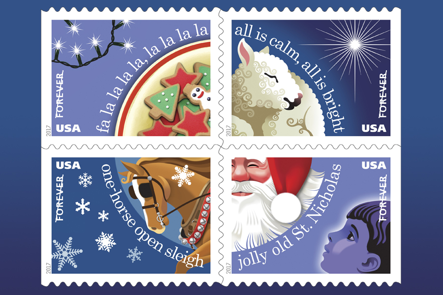 Christmas Carols stamp sheet