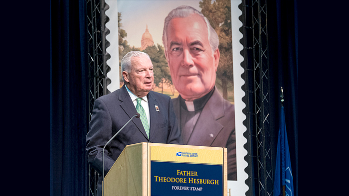 Father Theodore Hesburgh stamp dedication ceremony.