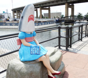 Shark Girl statue in Buffalo, New York