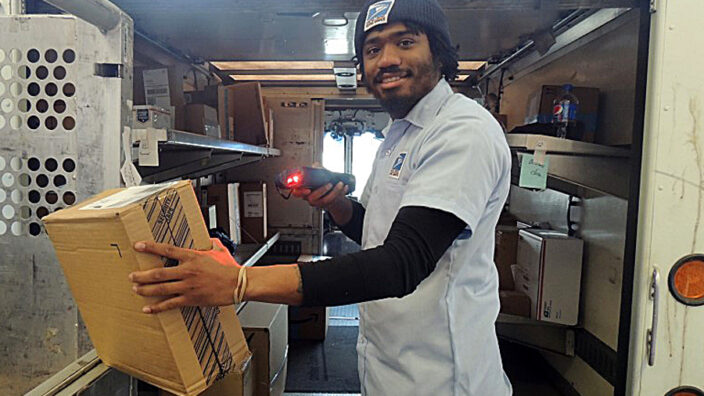 Rasheed Trotty, a letter carrier at Schuylkill Station in Philadelphia