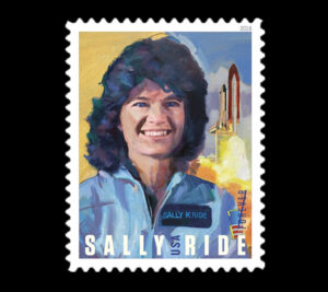 Colorful portrait of Sally Ride