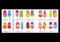 Multicolored popsicles on white background