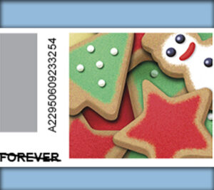 Christmas cookies on stamp