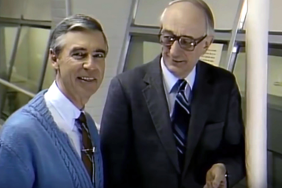 Fred Rogers and Postmaster General Gordon Morrison