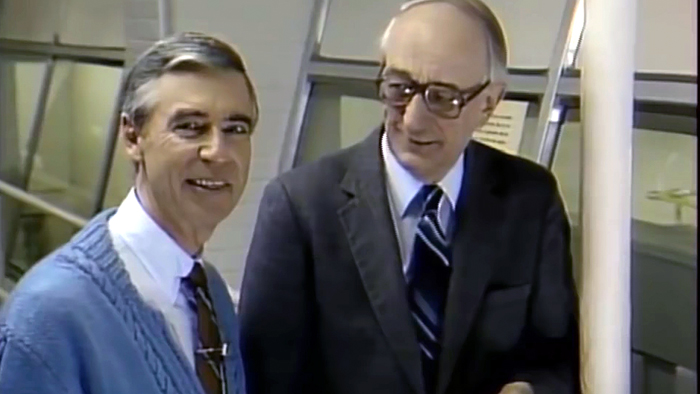 Fred Rogers and Postmaster General Gordon Morrison