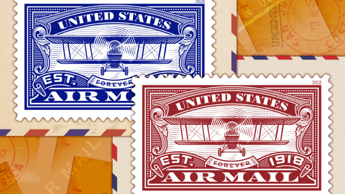 This year’s first United States Air Mail stamp.