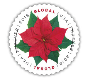 Poinsettia round stamp