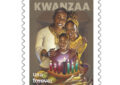 Stamp showing illustration of African-American man, woman and child