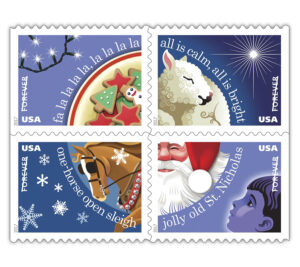 Stamps showing holiday images