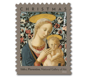 Stamp showing Mary and the Christ Child