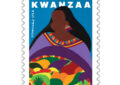 Stamp showing illustration of African-American woman