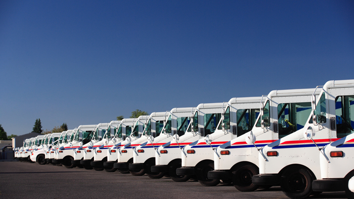 Fleet of USPS vehicles