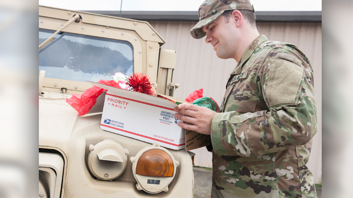 Soldier with a package