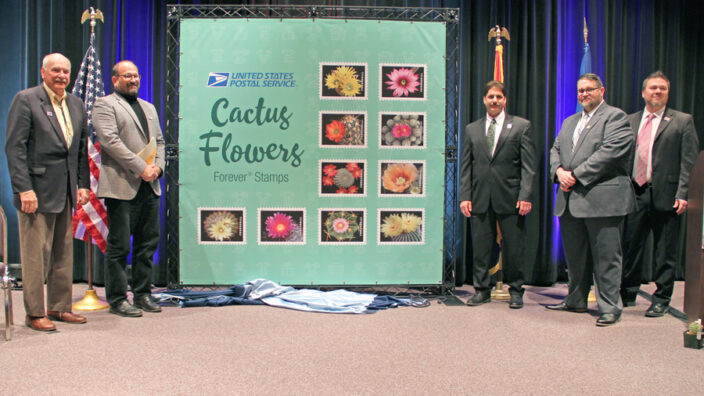 Cactus Flowers stamps dedication.