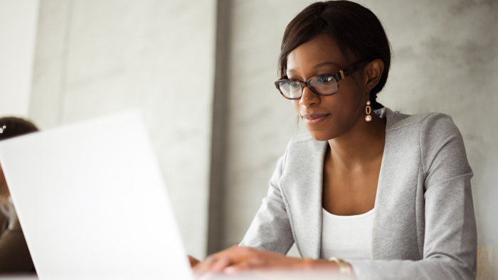 Woman using computer