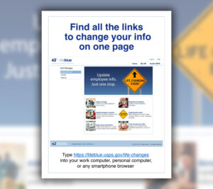 Flier showing USPS intranet page