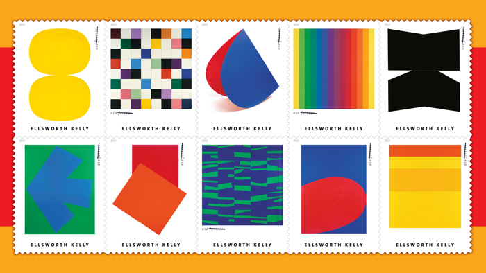 Ellsworth Kelly stamp pane