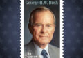 Stamp bearing George H.W. Bush's portrait