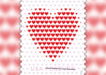 Stamp showing colorful heart illustration