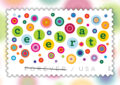 Stamp showing colorful illustration