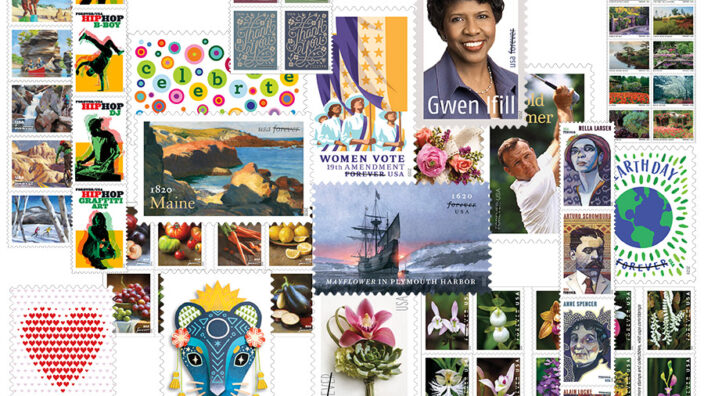 Stamp collage