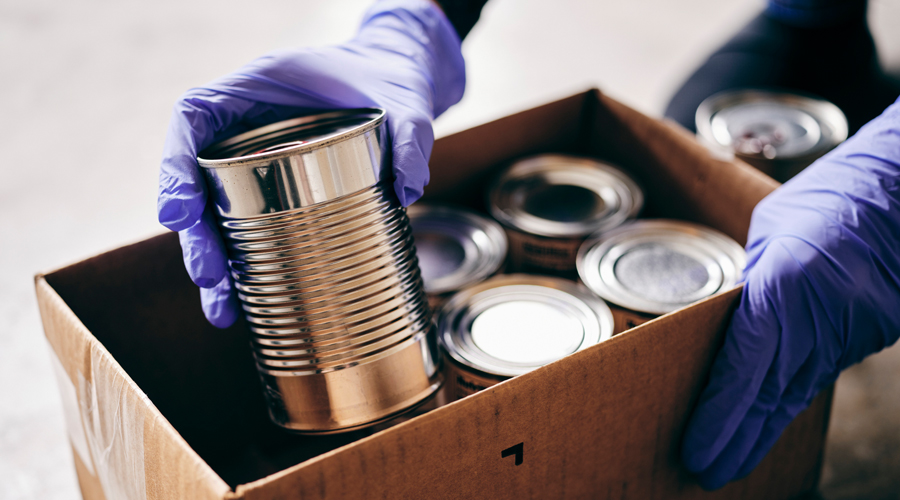Canned goods in a box