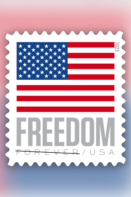 10) USPS Forever Stamps - 2023 US Flag Freedom - Postage For First Class  Mail