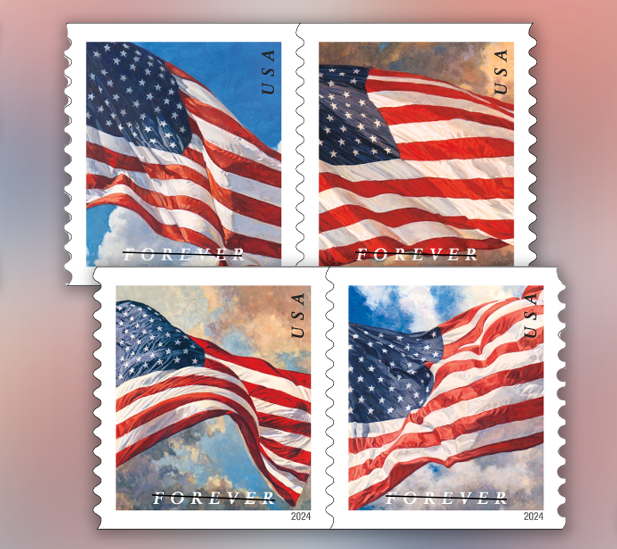 U.S. Postal Service 2024 stamps include space photos, turtles, Old Glory 