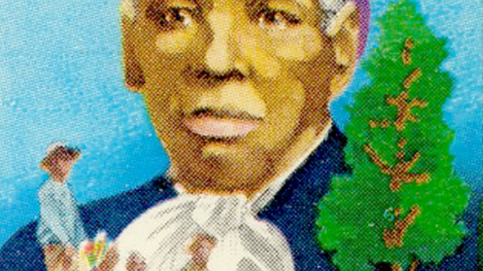 A stamp showing an image of Harriet Tubman
