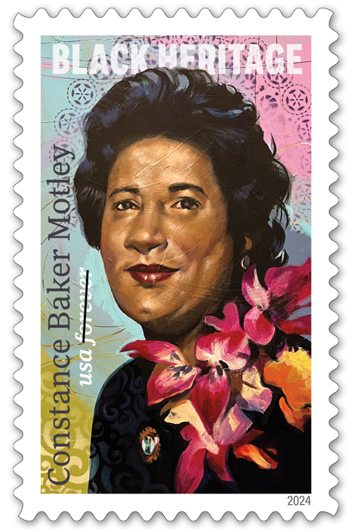 Postage stamp bearing image of Black woman