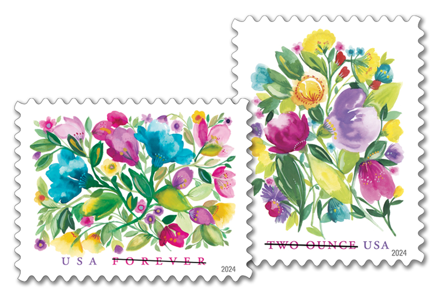 A close-up image of the flowers in the Celebration Blooms and Wedding Blooms stamps