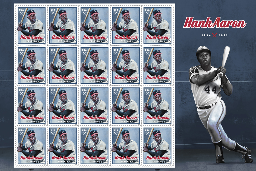 The Hank Aaron stamp sheet