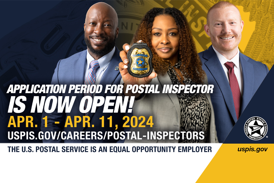 Advertisement for postal inspector job openings