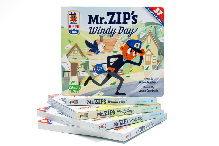 The cover of “Mr. ZIP’s Windy Day” children’s book