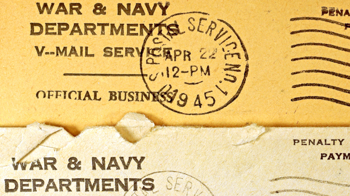 Official business mail from War & Navy Departments postmarked April 22, 1945