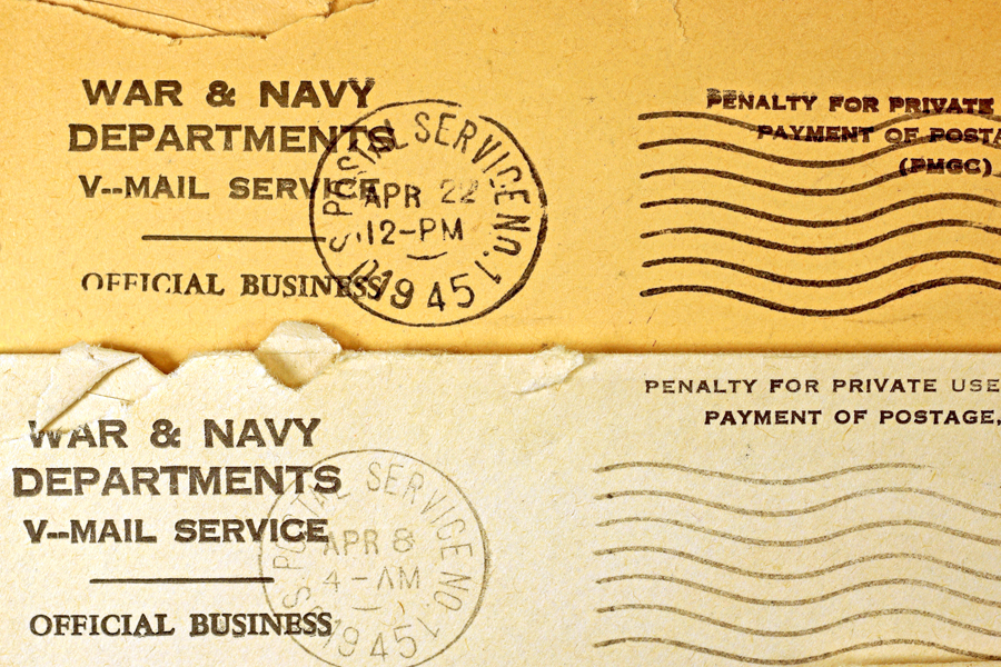 Official business mail from War & Navy Departments postmarked April 22, 1945