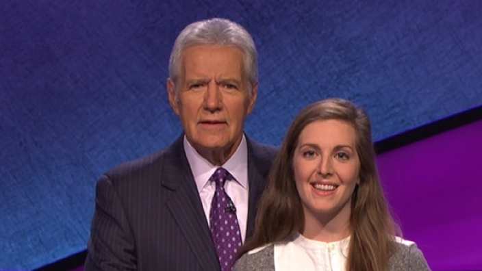 Rachel Moyer, a Charlotte, NC, technology acquisition program manager, appeared on “Jeopardy!” with Alex Trebek in 2017.
