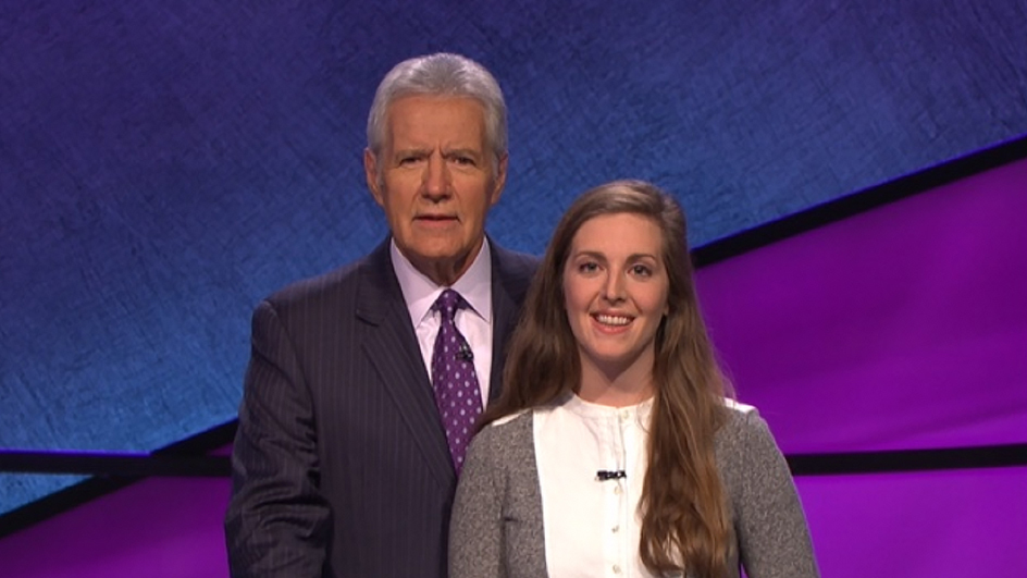 Rachel Moyer, a Charlotte, NC, technology acquisition program manager, appeared on “Jeopardy!” with Alex Trebek in 2017.