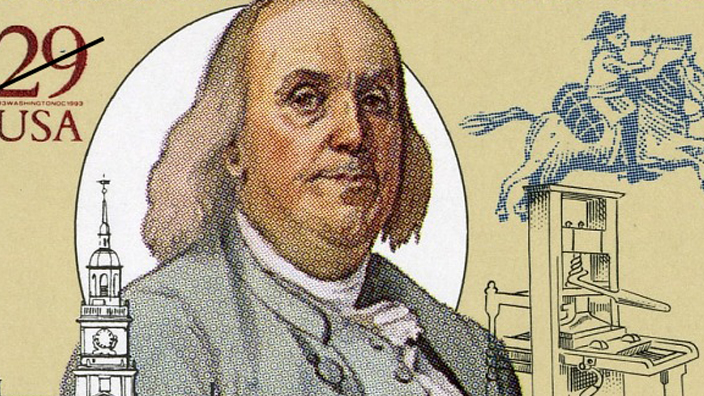 The Benjamin Franklin stamp released in 1993