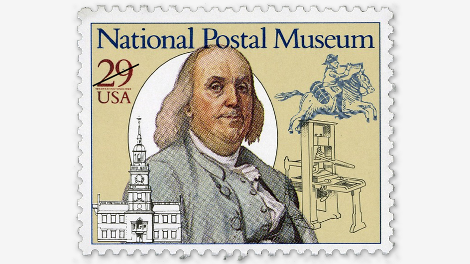 The Benjamin Franklin stamp released in 1993