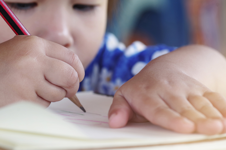 Child writing a letter