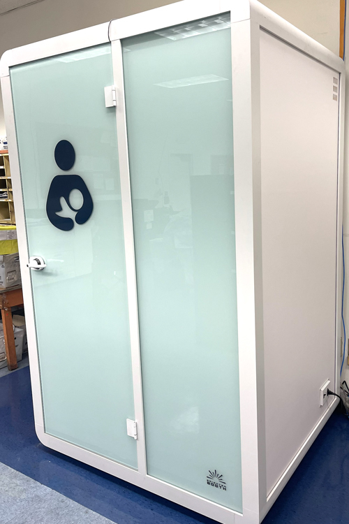 A special pod provides privacy for employees who need to express milk