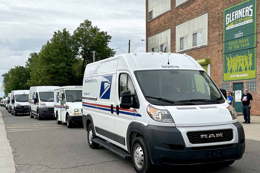 Fleet of USPS vehicles