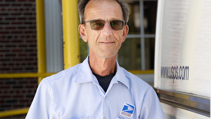 Letter Carrier Bruce Schnittker at the Garden City, NY, Post Office